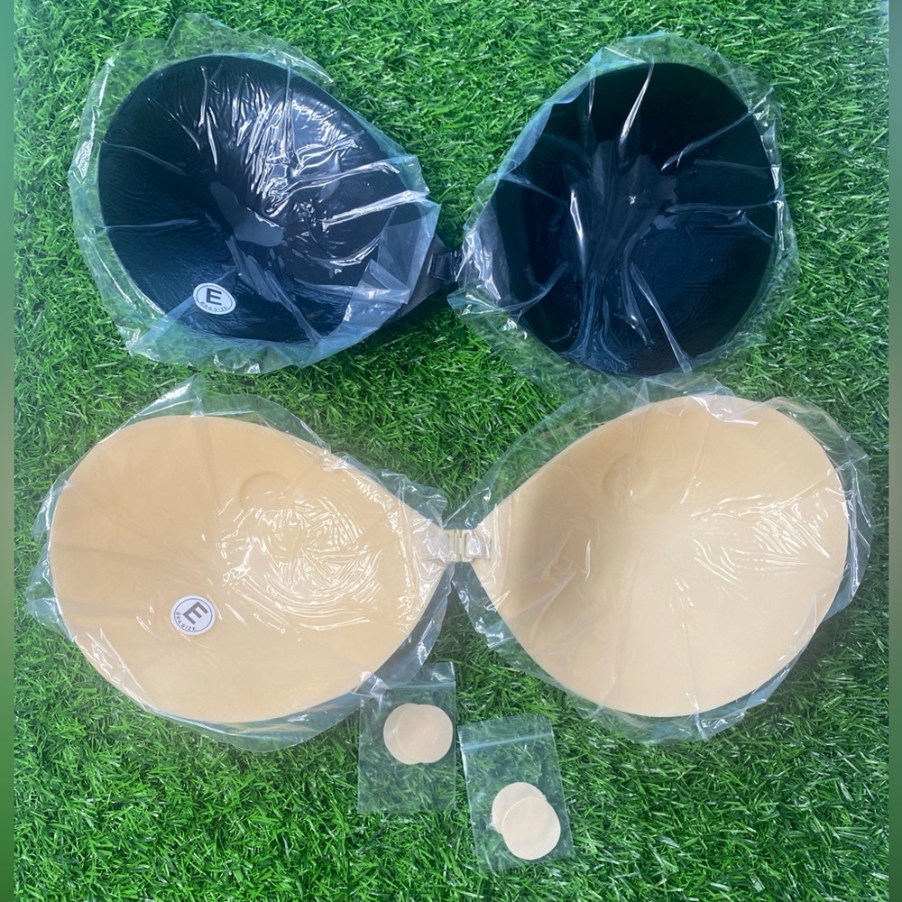 Honeysea Adhesive Strapless Sticky Bras 2-Pack Push Up Invisible Backless E Cup - Picture 2 of 10